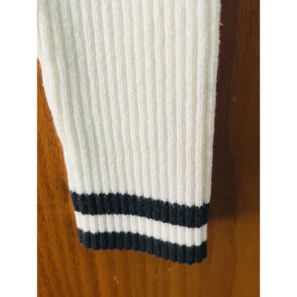 Aeropostale White Cardigan Button Up Blk Stripes Bottom/Wrists Size XL Preppy - Picture 5 of 8